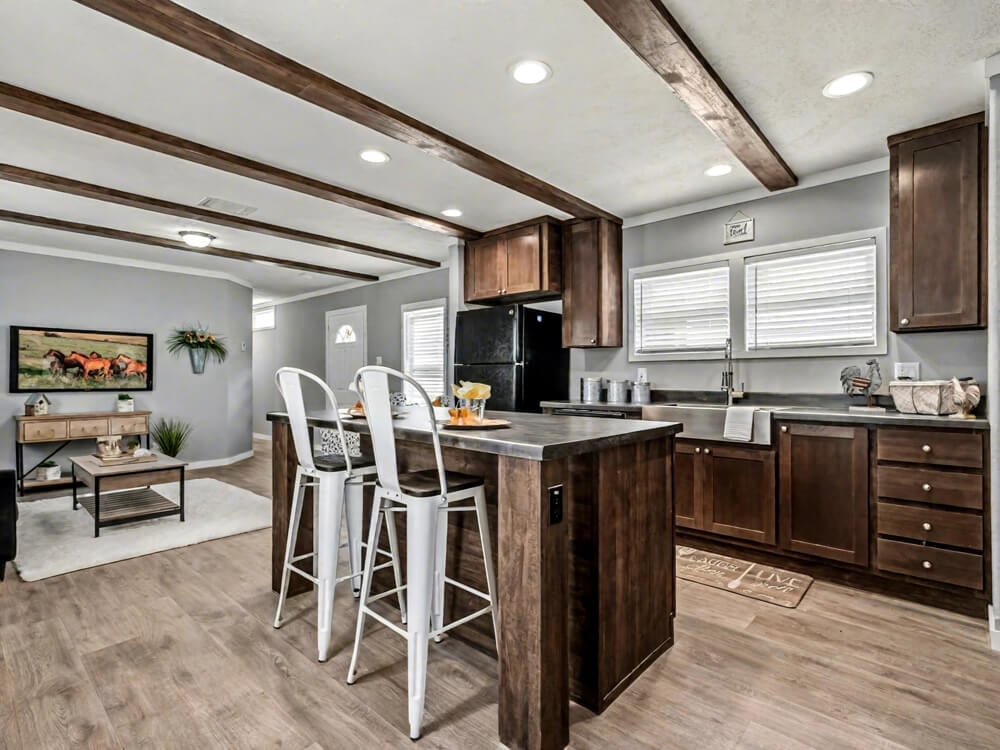 The Declaration by New Vision Manufacturing - New Vision Manufacturing Island kitchen of The Declaration 16′ x 76′ by New Vision Manufacturing